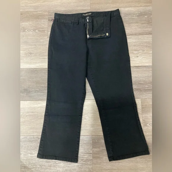 Ralph Lauren Polo Jeans Co Classic Black Women's Capris Size 10 Flare - Picture 2 of 9